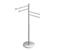 Ratchs de Toallas, Estante de Toalla Riel de Toalla Standifreestanditowel Rail Hecho de baño con 4 Brazos de rotatibar Base Base de Toallas Soporte de Toallas Toallas Toilelas/Plata+/30 * 105 cm
