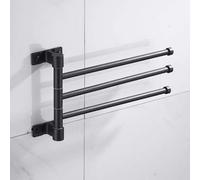 Ratchs de toallas, estante de toallas actividades plegables de toalla giratoria Barra lacada en negro de aluminio Bañera de aluminio Costilla de toalla montada en la toalla de baño para baño para la