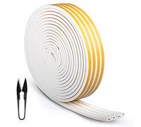 RATEL Tira de Sellado Junta de 30 m(4 x 7.5 m), Goma burlete para Puerta Ventana Antigolpes Resistente al Agua Autoadhesiva con 1 tijera y 1 cinta métrica para bloquear grietas y huecos (blanco)