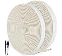 RATEL Tira de Sellado Junta de 30 m, Goma Burlete para Puerta Ventana Antigolpes Resistente Al Agua Autoadhesiva con 1 Tijera Para Bloquear Grietas y Huecos (Todo Blanco)