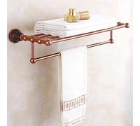 Rateras de Toallas de riel de Toalla, riel de Toalla para baño, Soporte para Toallas de Mano de Rosa, Rejilla de Toallas de baño Retro Europea, Todo el riel de Toalla de Cobre/Color/Rejilla para