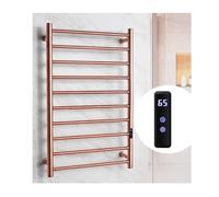 Rateras de toallas eléctricas 10, acero inoxidable de acero inoxidable montado en la pared de toallas calentadas, rejilla de secado de toallas calientes para baño con pantalla LCD de temperatura