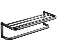 Rateras de Toallas, Estante para Toallas para la Toalla de baño Estante de la Pared montada en la Pared Estante de riel de Toalla para la Toalla para el baño y el Estante de Toalla de Cocina/Negro/a