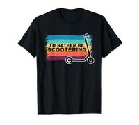 Rather Be Scootering Vintage Retro Eléctrico E-Scooter Divertido Camiseta