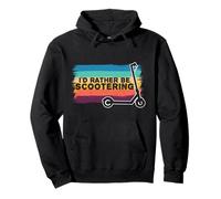Rather Be Scootering Vintage Retro Eléctrico E-Scooter Divertido Sudadera con Capucha
