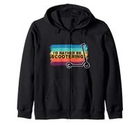 Rather Be Scootering Vintage Retro Eléctrico E-Scooter Divertido Sudadera con Capucha