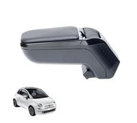 RATI ARMSTER 2 Reposabrazos compatible con FIAT 500 2016-2024 [negro,cuero vegano] Apoyabrazos central reequipable con compartimento portaobjetos