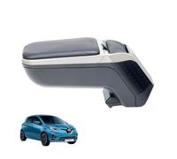 RATI ARMSTER 2 Reposabrazos compatible con RENAULT ZOE 2020-2024 [gris,cuero vegano] Apoyabrazos central reequipable con compartimento portaobjetos