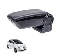 RATI ARMSTER 3 Reposabrazos compatible con FIAT 500 2016-2024 [negro,cuero vegano] Apoyabrazos central reequipable con compartimento portaobjetos
