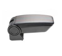 RATI ARMSTER 3 Reposabrazos compatible con FIAT 500e 2020- [negro,cuero vegano,costura roja] Apoyabrazos central reequipable con compartimento portaobjetos