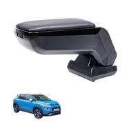 RATI ARMSTER S Reposabrazos compatible con CITROEN C3 AIRCROSS 2018-2021 [negro,cuero vegano] Apoyabrazos central reequipable con compartimento portaobjetos