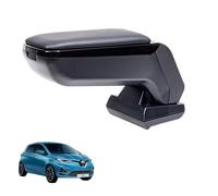 RATI ARMSTER S Reposabrazos compatible con RENAULT ZOE 2020-2024 [negro,cuero vegano] Apoyabrazos central reequipable con compartimento portaobjetos