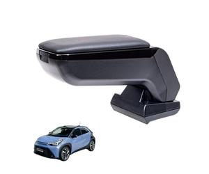 RATI Reposabrazos Armster S compatible con Toyota AYGO X HYBRID 2026 - [negro, cuero vegano] reposabrazos central con compartimento de almacenamiento
