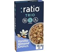 Ratio - Cereales crujientes de vainilla y almendras, 10 g de proteína, aptos para dieta cetogénica, 295 ml