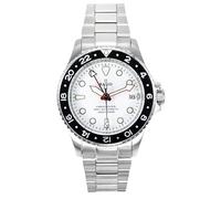 Ratio FreeDiver - Reloj de Buceo con Cristal de Zafiro GMT, Bisel Giratorio, automático, Resistente al Agua hasta 200 m, Reloj de Buceo para Hombre, Blanco, Diver