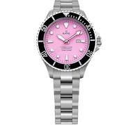 RATIO FreeDiver - Reloj de buceo para mujer, con movimiento automático japonés, resistente al agua hasta 200 m, resistente al agua, rosa, pulsera
