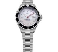 RATIO FreeDiver RTFL841 - Reloj automático de acero inoxidable con esfera de nácar blanca, 200 m, blanco