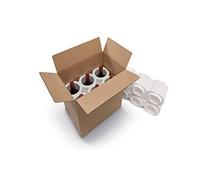 ratioform 4 unidades - Paquete de poliestireno + caja de cartón para 6 botellas, ideal para envíos y transporte. Dimensiones caja exterior 350 x 245 x 380 mm