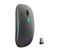 Ratón Inalámbrico Gaming EW3242 Gris con Doble Conexión y Luces RGB