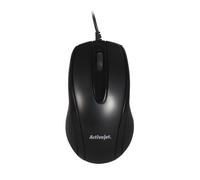 ActiveJet AMY-083 - Ratón (Ambidextro, Óptico, USB, 1000 DPI, Negro)
