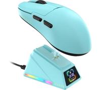 Ratón Ajazz inalámbrico 42000 DPI base de carga magnética pantalla OLED 56g ultraligero