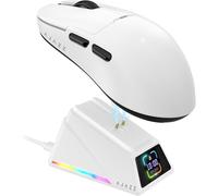 Ratón AJAZZ inalámbrico 42000 DPI ultraligero trimodo base de carga TFT