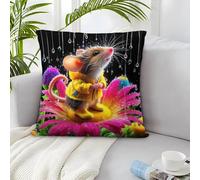 Ratón Almohada De Lanzamiento Impresa En 3D Almohada Cuadrada Decorativa Para El Hogar Pobres Set De Fundas De Almohada Estándar De 2 Piezas Set De Fundas Para Sofá Sofá Dormitorio Salón 40x40cm