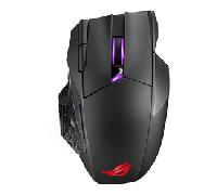 ASUS ROG SPATHA X Ratón Gaming Inalámbrico (conectividad por cable y RF de 2,4 GHz, soporte de carga, 12 botones programables, 19 000 DPI, interruptores intercambiables, ROG Paracord y Aura Sync)