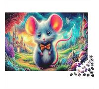 Ratón Azul Rompecabezas Premium 1000 Piezas Cartón Twin Fairy-Tale Castillos Antistrés Adultos, Entretenimiento Familiar, Regalo Ideal para Parejas Y Unión Familiar 38x26cm/1000pcs