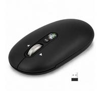Ratón Bluetooth inalámbrico, USB + BT×2, delgado Pebble Multi dispositivo, ratones de viaje pequeños, metal de 4 vías superdesplazamiento, ± 3000 DPI, 8 botones, silencioso, portátil, batería larga