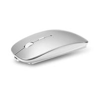 Ratón bluetooth, ratón fotoeléctrico USB recargable, (bluetooth 5.0 y 2.4g) ratón de computadora de doble modo, adecuado para computadoras portátiles / PC / MAC / iPad Pro / computadora (Plateado)