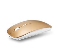 Ratón bluetooth, ratón fotoeléctrico USB recargable, (bluetooth 5.0 y 2.4g) ratón de computadora de doble modo, adecuado para computadoras portátiles / PC / MAC / iPad Pro / computadora (Dorado)