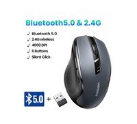 (Ratón BT5.0 y 2.4G)【NUEVO】Ratón ergonómico inalámbrico UGREEN de 4000 DPI, silencioso, 6 botones para