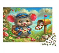 Ratón Cartero Puzzle para Adultos Puzzle de 1000 Piezas Papel Oficina Postal del Bosque Juego de Puzzle 1000 Piezas Relajación Regalo 38x26cm/1000pcs
