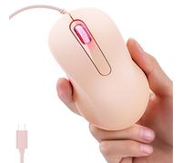 Ratón con cable tipo C, silencioso, portátil, ergonómico, de viaje, USB, pequeño, con 3 botones, Plug and Play, para laptop, tablet, PC, MacBook, teléfono móvil, oficina, niño, niña, hombre, mujer