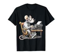 Ratón con máquina de escribir Animal Gráfico Ilustración Ratón Camiseta