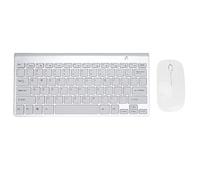 Ratón con Teclado inalámbrico Rechargeabe, Teclado y Mouse ergonómicos portátiles ultradelgados USB de 2.4G con Almohadilla Antideslizante para el pie, para Windows, Macbook, Notebook(Plata)