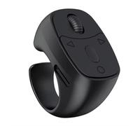 Ratón de control remoto BT 5.3 con video, giro y navegación, anillo para dedo, control remoto con punta de dedo, pasapáginas, color negro