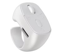 Ratón de control remoto BT 5.3 con video, giro y navegación, anillo para el dedo, control remoto con la punta del dedo, pasapáginas, color blanco