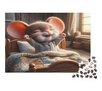 Ratón de Dibujos Animados Escena Matutina Puzzle de 1000 Piezas Papel para Adultos Habitación Soleada Juego de Puzzle 1000 Piezas Relajación Decoración Regalo 52x38cm/1000pcs