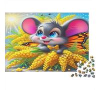 Ratón de Dibujos Animados Puzzle de 1000 Piezas Papel para Adultos Escena Soleada Puzzle para Toda la Familia Relajación Concentración Decoración Regalo 52x38cm/1000pcs