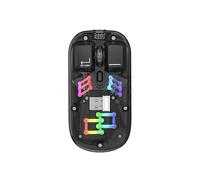 Ratón de Modo Dual BM200 RGB Luminoso de 2,4 G, Inalámbrico, , Transparente, para Juegos, Deportes Electrónicos, Ordenador, Oficina, Color