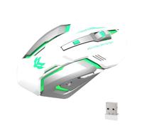Ratón de ordenador - PC Play, inalámbrico recargable con iluminación LED | Ratón ergonómico silencioso para GO Comfort, Plug & Play para PC, ordenador portátil, computadoras,