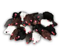 Ratón de pelo real de EBI, juguete ideal para gatos, ratones de piel en set, cada uno de 5 cm.