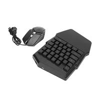 Ratón de teclado con una sola mano, ratón para juegos con medio teclado, 35 teclas flexibles y brillantes para tabletas