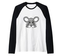 Ratón Dedo Medio Mal Frustrado Niño Enojado Mal Travieso Camiseta Manga Raglan