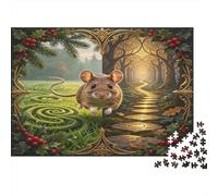 Ratón del Bosque Puzzle de 1000 Piezas Papel para Adultos Sendero Mágico Iluminado Juego de Puzzle 1000 Piezas Relajación Familiar Regalo 38x26cm/1000pcs