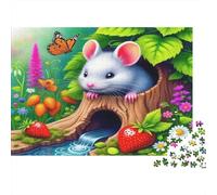 Ratón del Bosque Puzzle de 1000 Piezas Papel para Adultos Toca Paisaje Natural Relajación Decoración Hogar Ocio Regalo 38x26cm/1000pcs