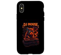 Ratón DJ genial con tocadiscos, divertido diseño de fiesta Carcasa para iPhone X/XS