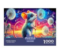 Ratón Durmiente: Divertido y Desafiante Juego Familiar de 1000 Piezas - Rompecabezas de Ratón (Dientes de León) para Adultos y Niños, Gran Idea de Regalo, 52 x 38 cm/1000 Piezas